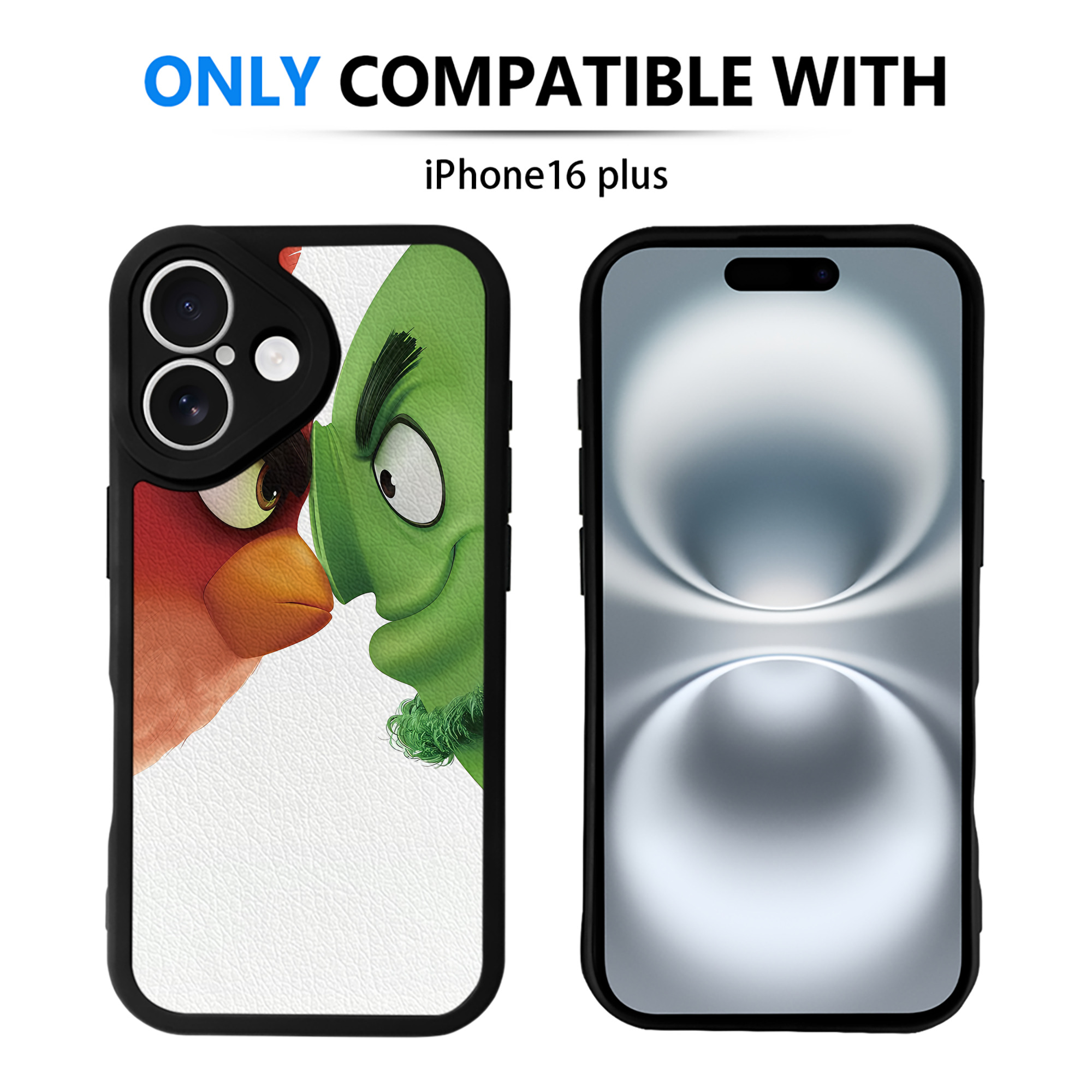 （画像用） Angry Birds アングリーバード 【iPhone 16シリーズ対応】シリコンスマホケース（レザー調） 材質：シリコン
